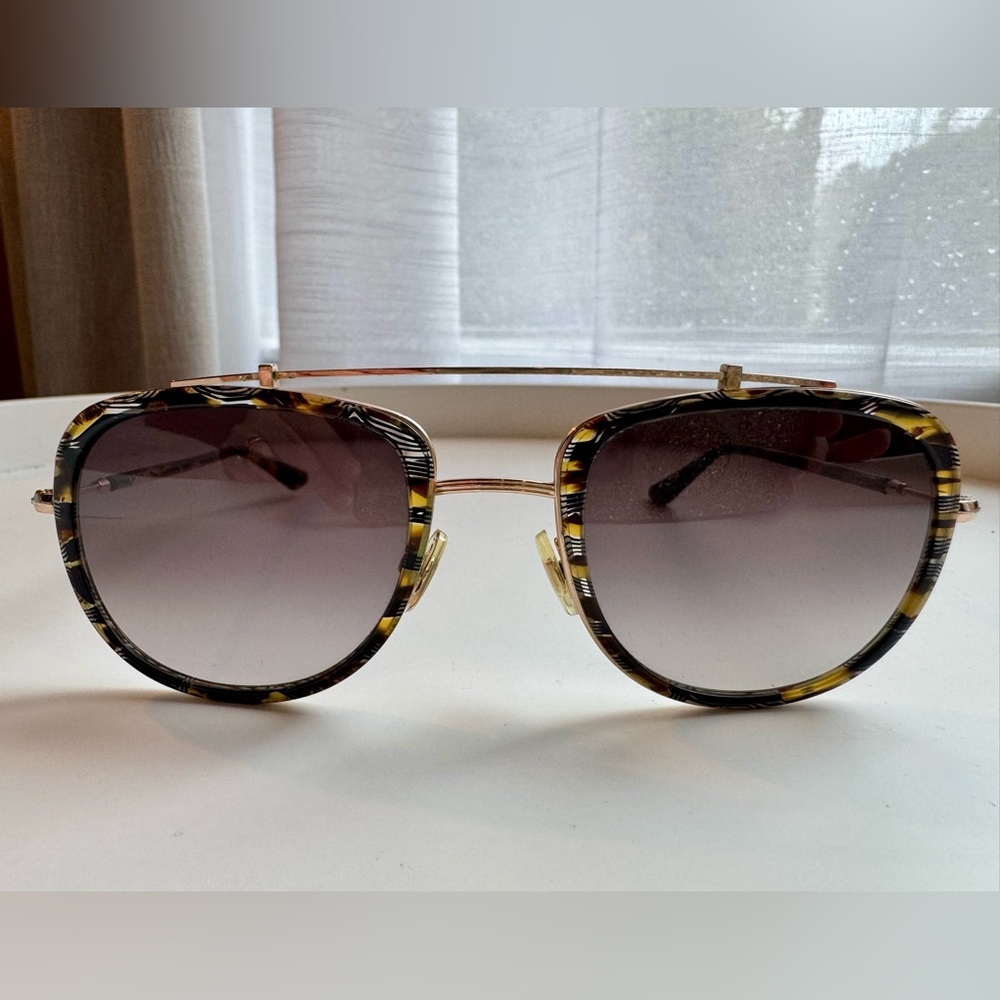 KREWE Breton Aviator Gold and Tortoiseshell Sunglasses